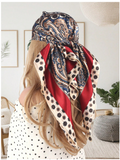 Pañuelo borde burdeos estampado cachemira - 5780