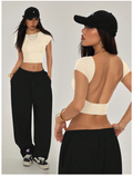 Crop top albaricoque espalda descubierta - 5782