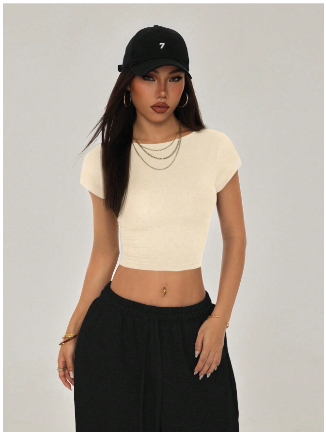 Crop top albaricoque espalda descubierta - 5782