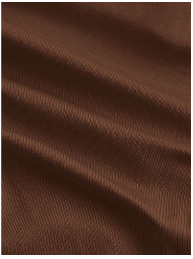 Crop top marrón de tirantes nudo en pecho - 5783