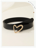 Cinturon negro hebilla corazón asimetrico - 5789