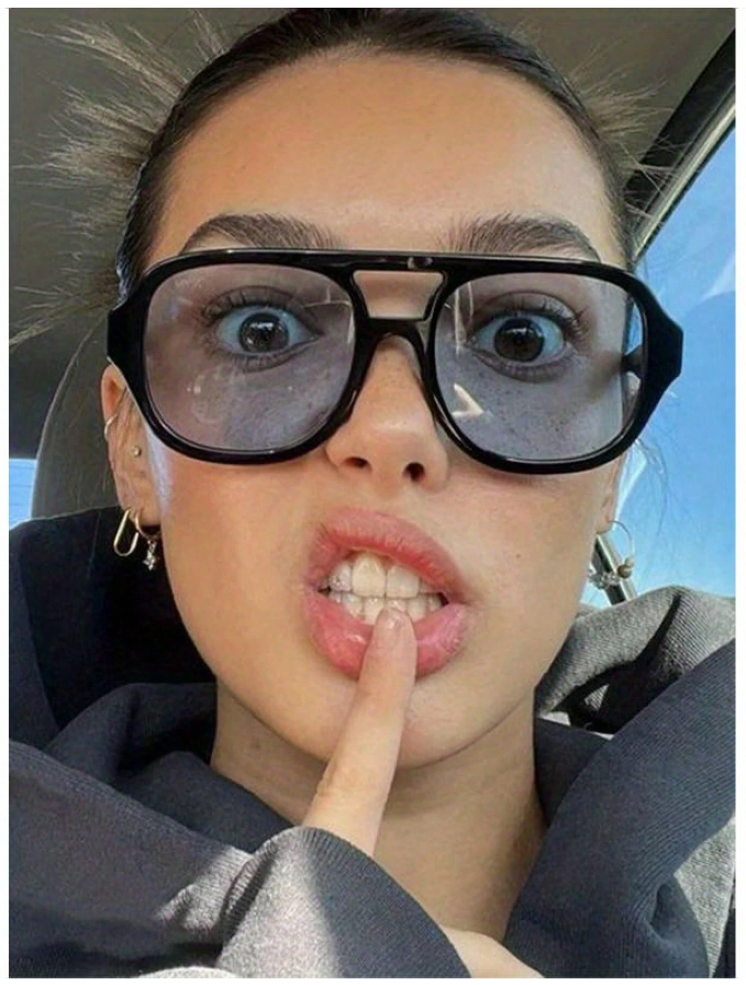 Lentes azul marco cuadrado negro - 5802