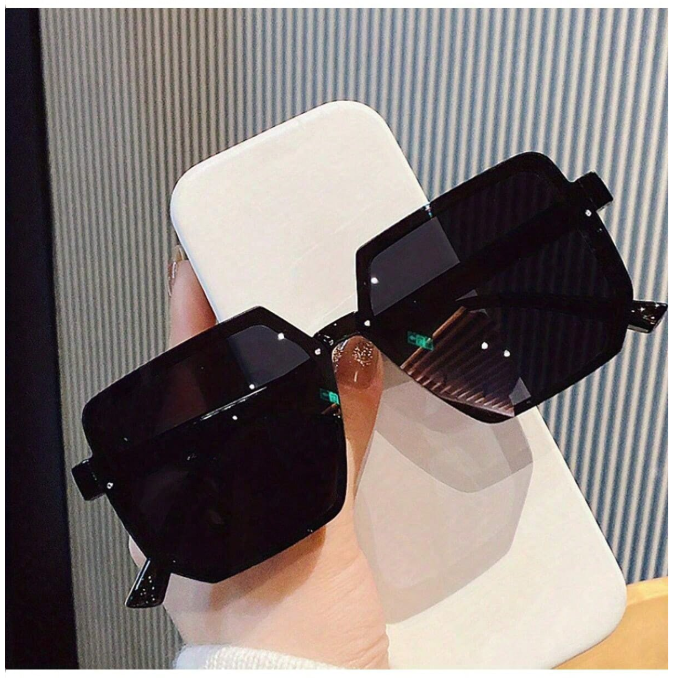Lentes negros marco cuadrado grande - 5805
