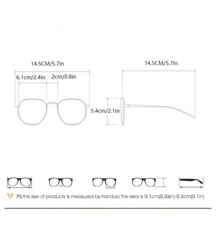 Lentes negros marco cuadrado grande - 5805