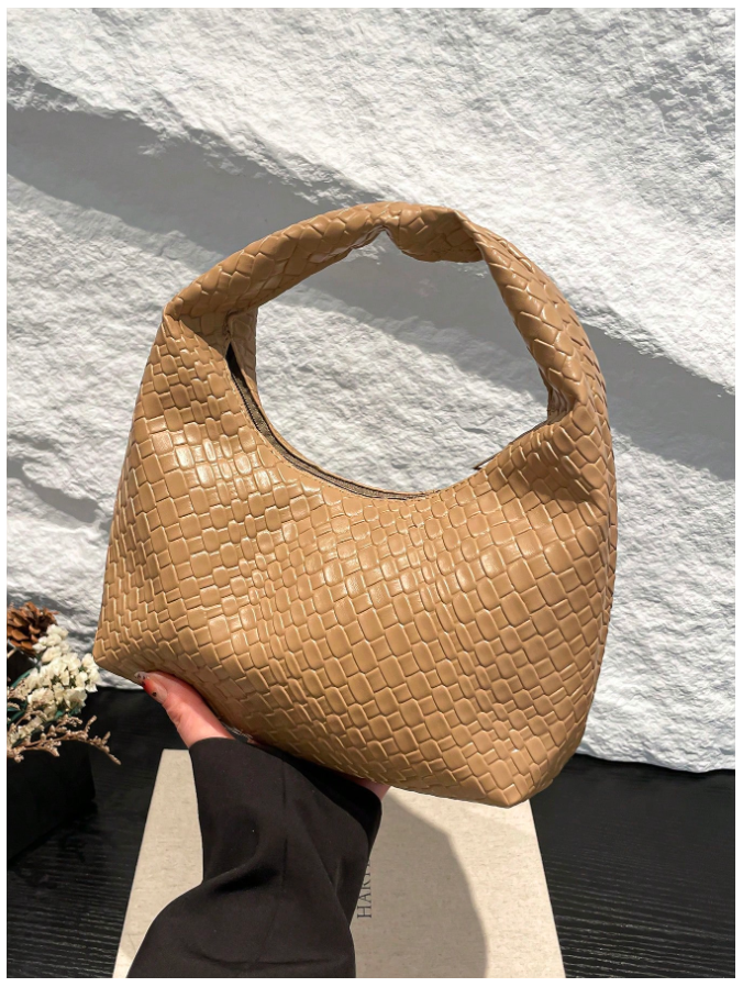 Cartera caqui piel de cocodrilo - 5806