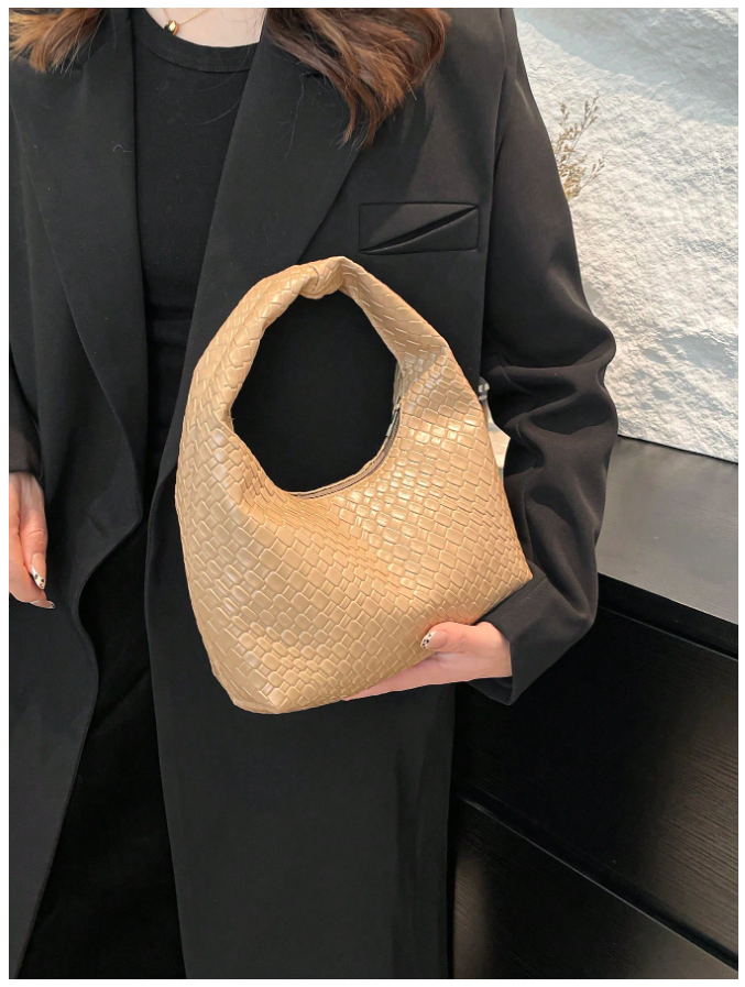 Cartera caqui piel de cocodrilo - 5806