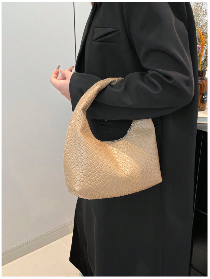 Cartera caqui piel de cocodrilo - 5806