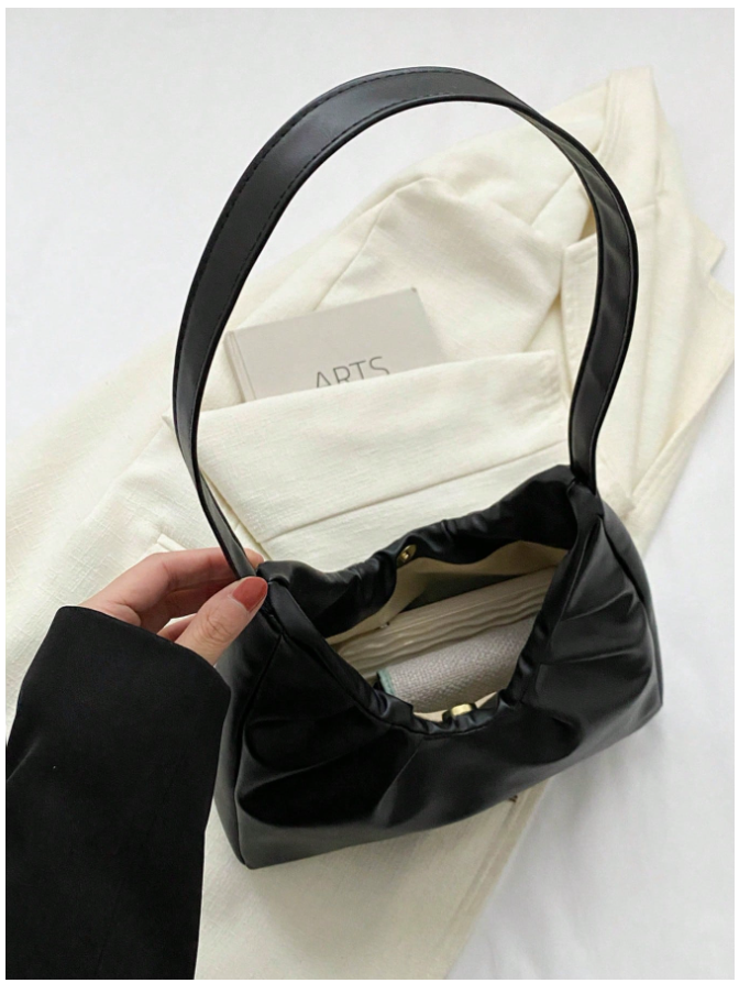 Cartera negra estilo plisada - 5807