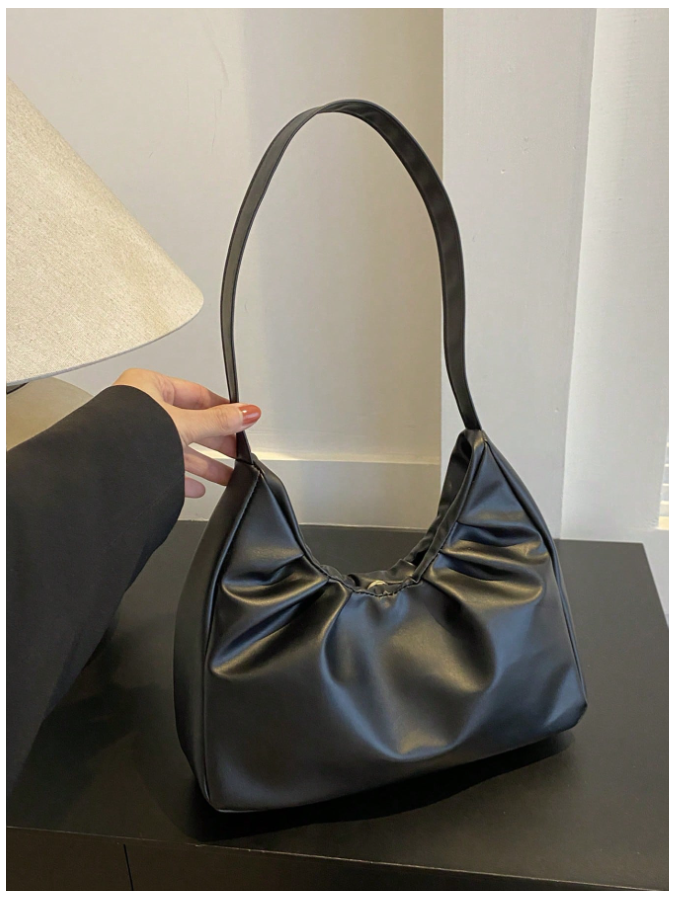 Cartera negra estilo plisada - 5807