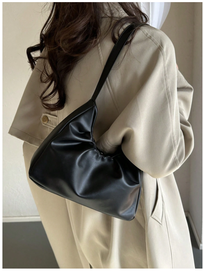 Cartera negra estilo plisada - 5807