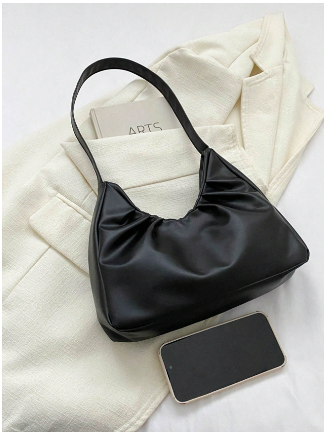 Cartera negra estilo plisada - 5807