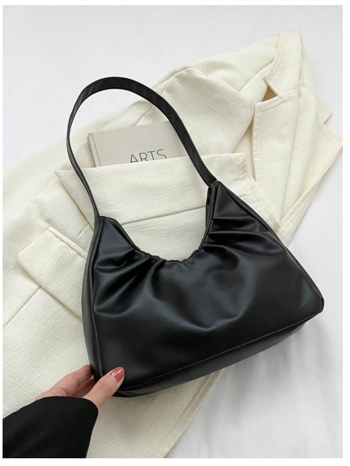 Cartera negra estilo plisada - 5807