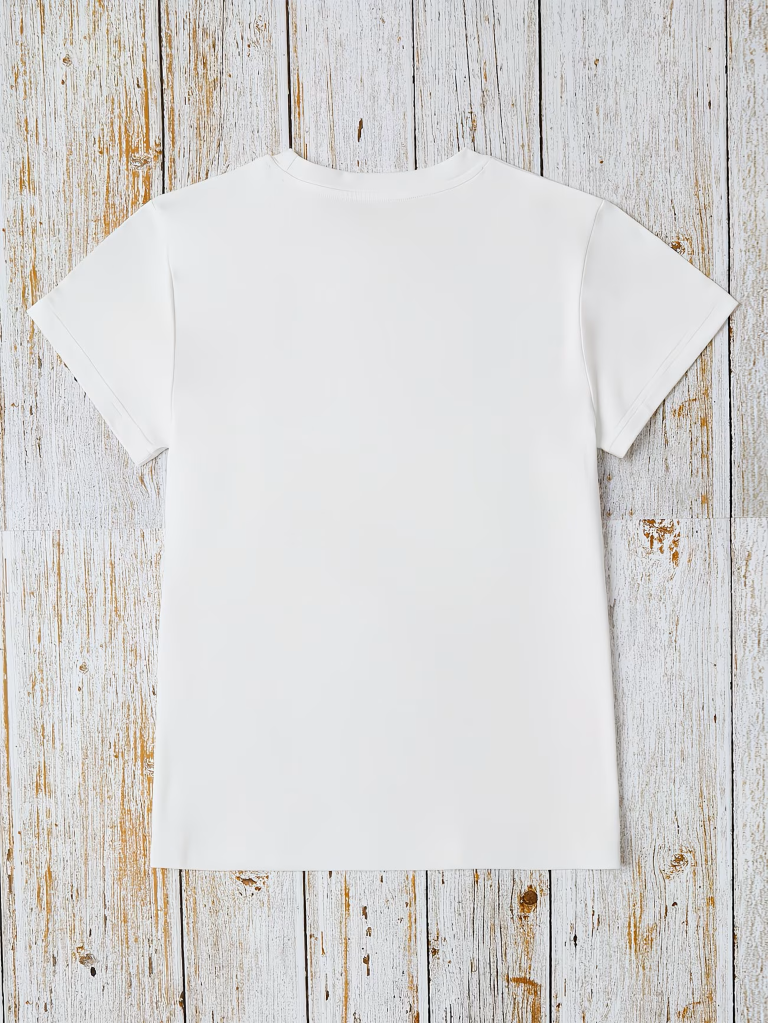 Camisa blanca estampado lazos rosa 100% algodón - 5822