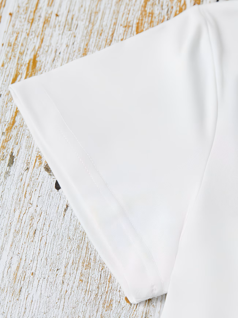 Camisa blanca estampado lazos rosa 100% algodón - 5822