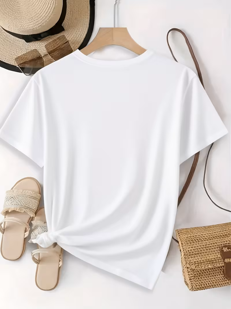 Camisa blanca 100% algodón estampada flores grandes oversize - 5825