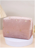 Cosmetiquera rosa con brillos dorados - 5830