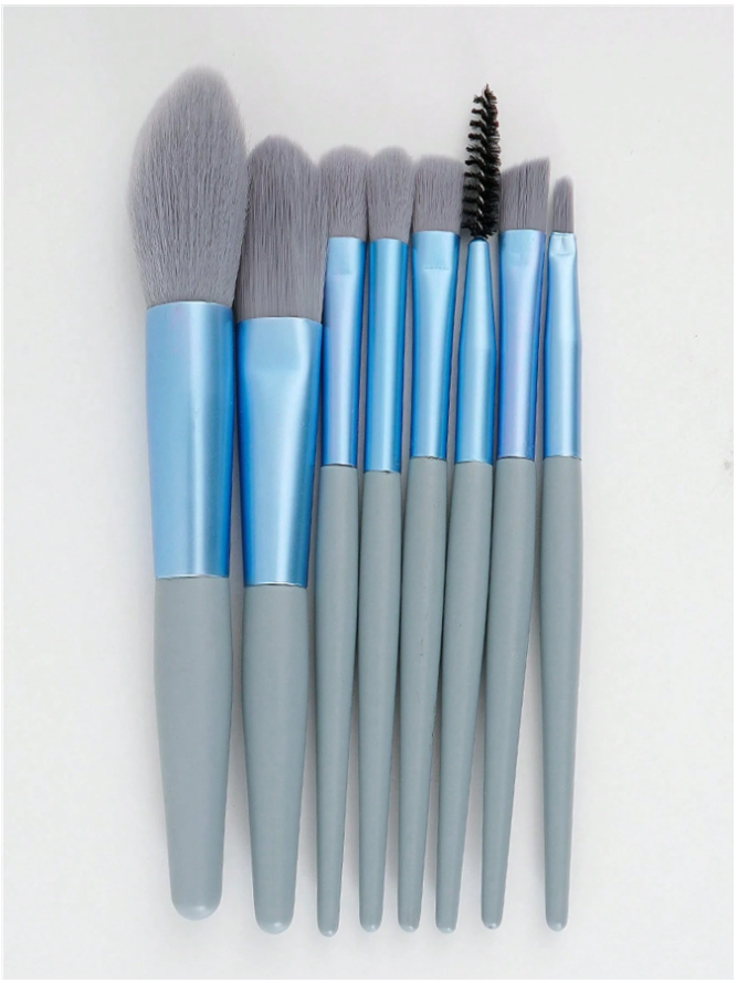 Set 8 brochas azul & bolsa - 5834