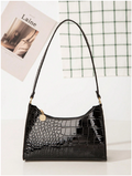 Cartera negra diseño piel de cocodrilo - 5838