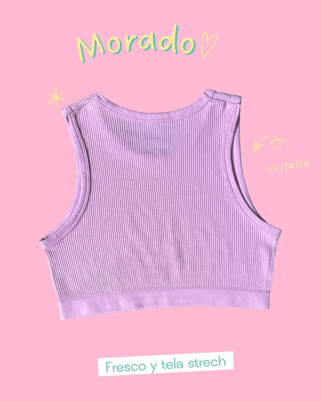 Crop top morado básico cuello circular - 5845MO