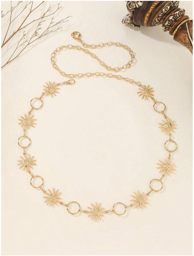 Cinturon dorado de soles & circulos - 5846