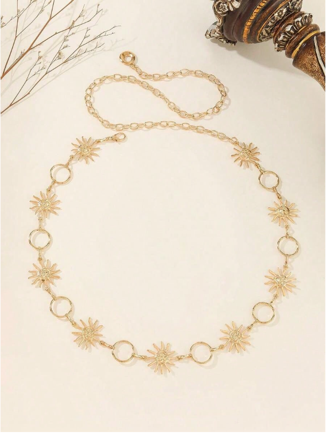 Cinturon dorado de soles & circulos - 5846