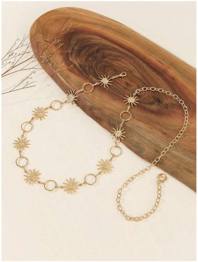 Cinturon dorado de soles & circulos - 5846