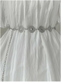 Cinturon plateado detalles circulares - 5851