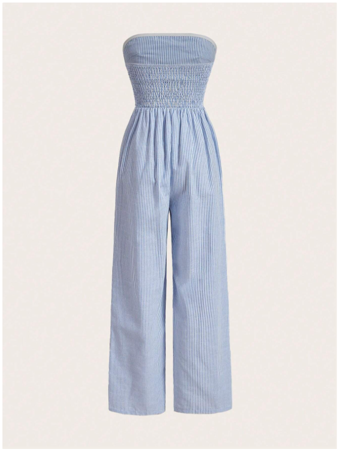 Enterizo a rayas azul & blanco sin mangas - 5852