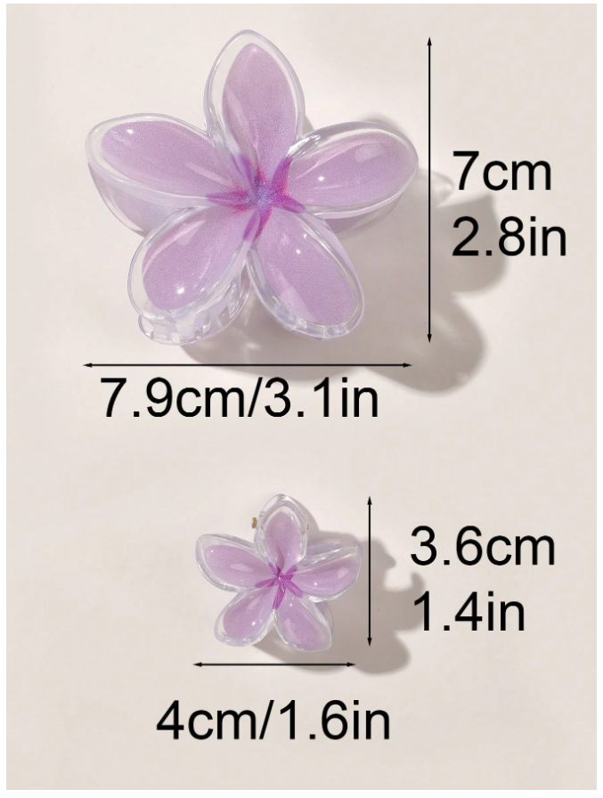 3 pack pinzas flores moradas - 5856