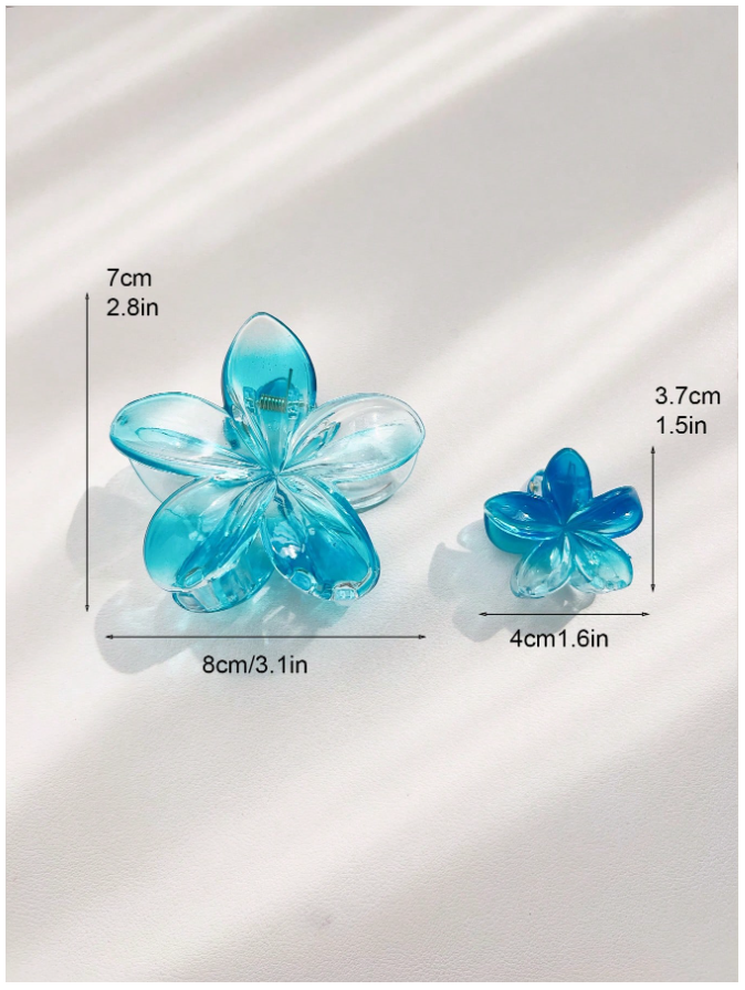 3 pack pinzas flores azules - 5857