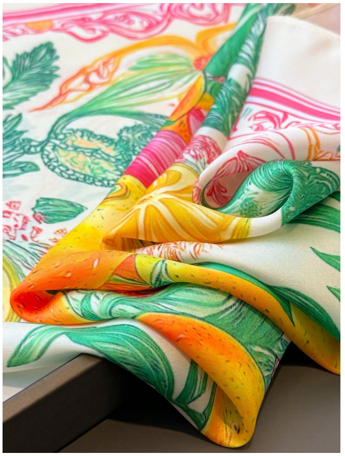 Pañuelo blanco estampado limones - 5860