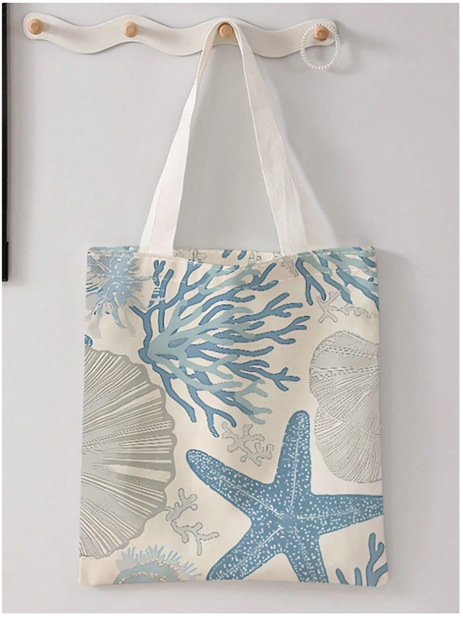 Bolso blanco estampado coral - 5862