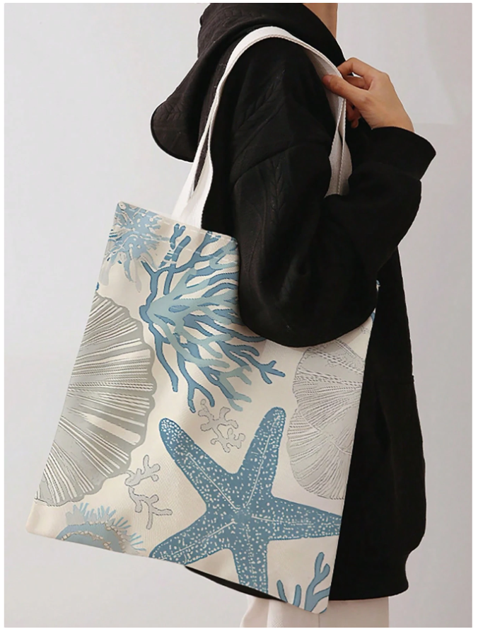 Bolso blanco estampado coral - 5862