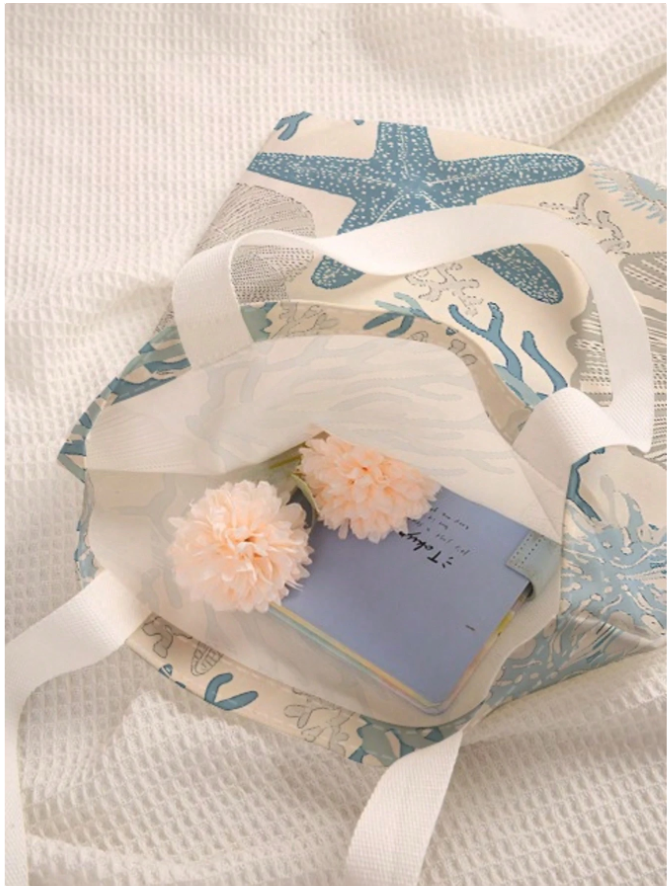 Bolso blanco estampado coral - 5862
