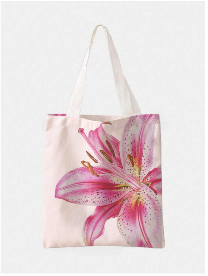 Bolso rosa estampado flor grande - 5864