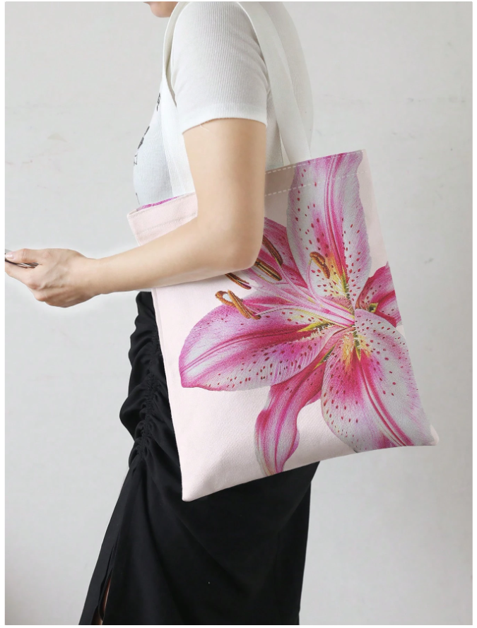 Bolso rosa estampado flor grande - 5864
