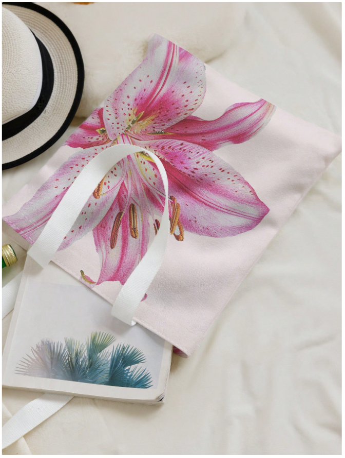 Bolso rosa estampado flor grande - 5864