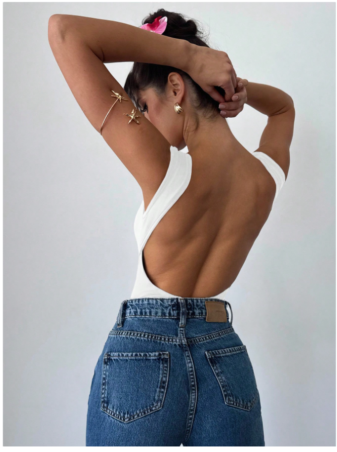 Bodysuit blanco espalda descubierta - 5865