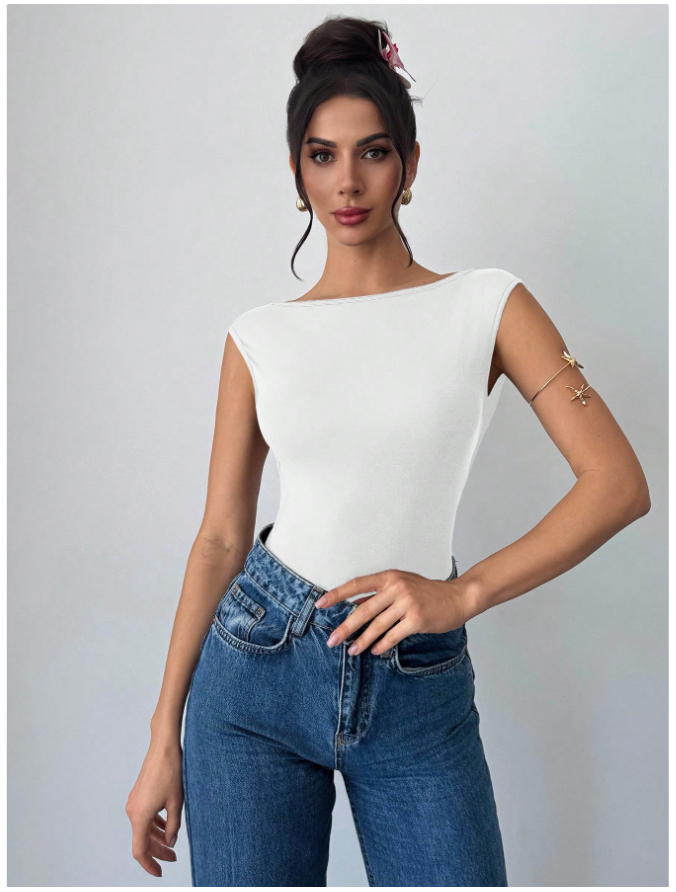 Bodysuit blanco espalda descubierta - 5865