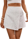 Skort blanco con encaje - 5868