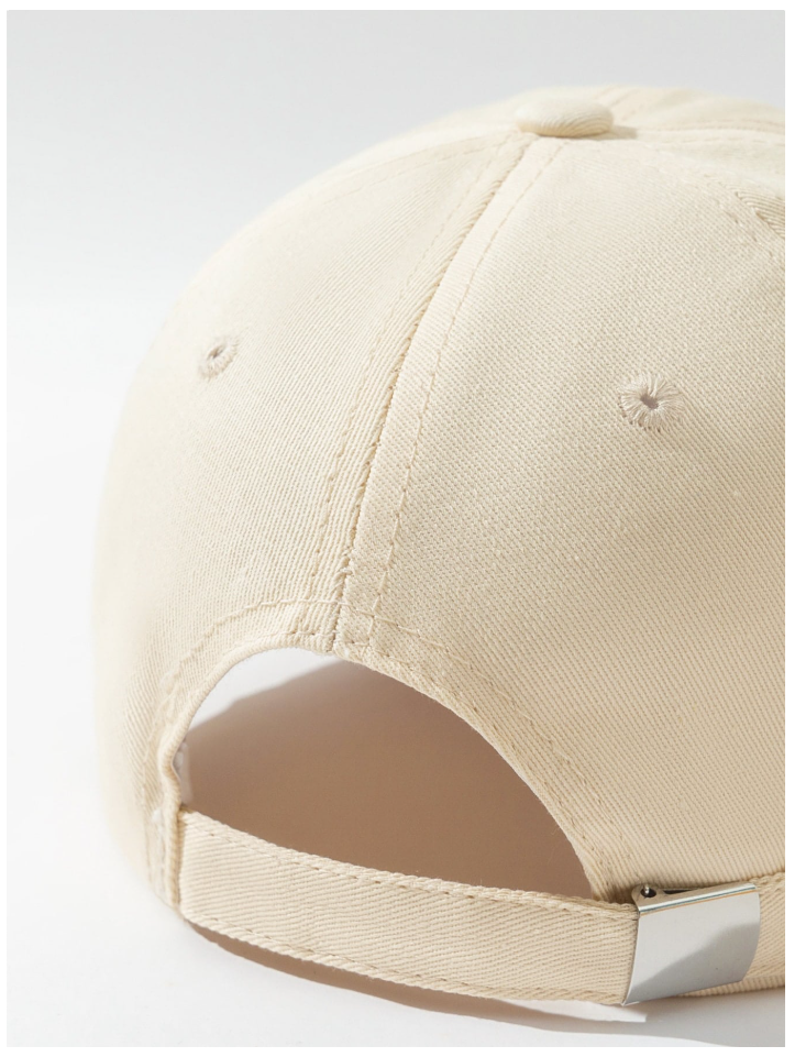 Gorra beige con flor bordada - 5879