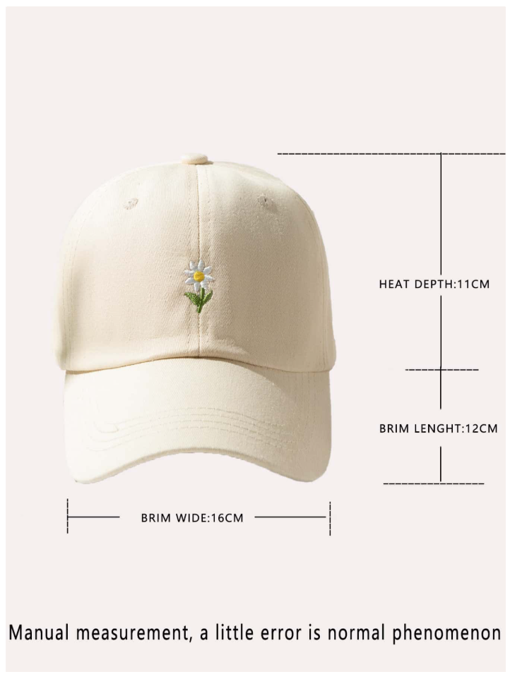 Gorra beige con flor bordada - 5879