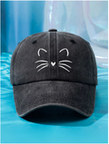 Gorra negra con silueta de gato - 5881