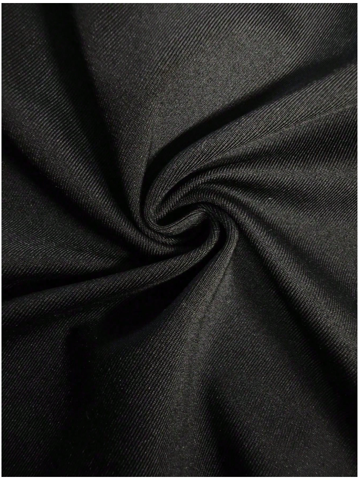 Vestido negro mini con lazos en tirantes ajustado al cuerpo - 5887