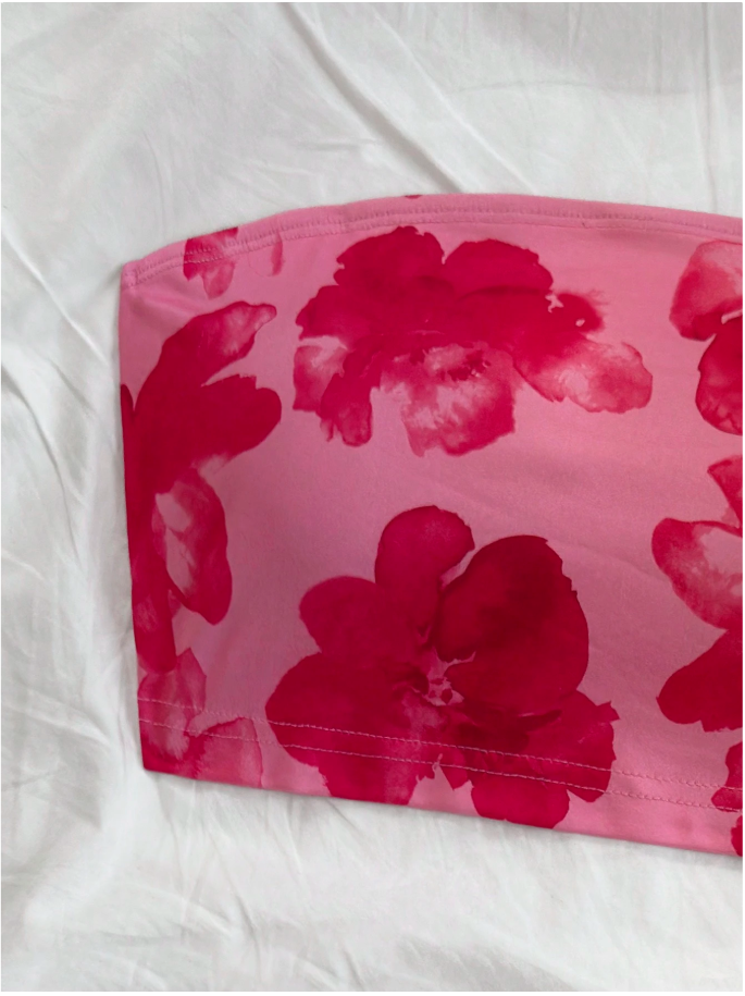 Set top & falda rosa estampado floral - 5891