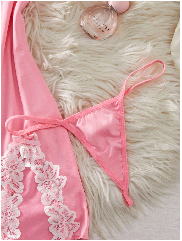 Camison rosa con encaje (incluye hilo) - 5893