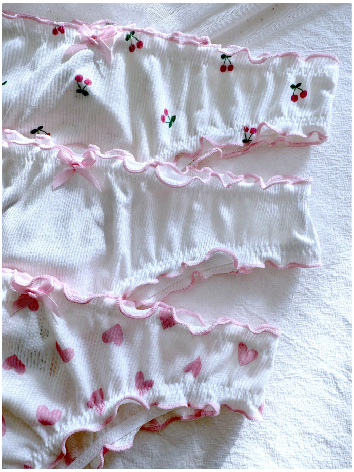 3 pack panty blancos acanalado con estampados - 5895