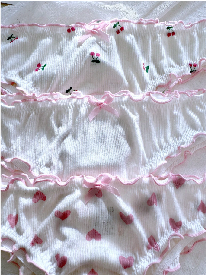 3 pack panty blancos acanalado con estampados - 5895