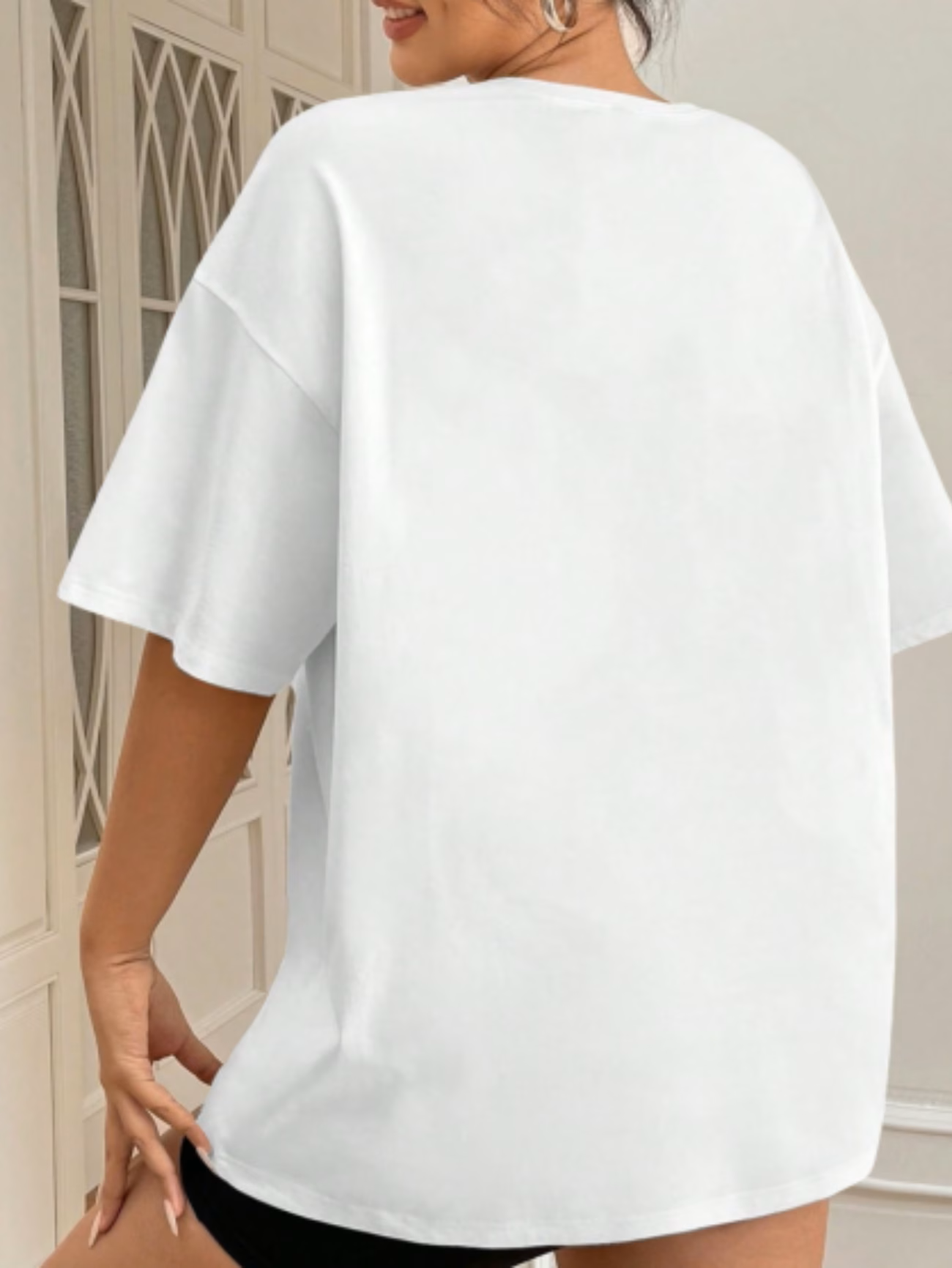 Camisa blanca 100% algodón estampada perritos oversize - 5908