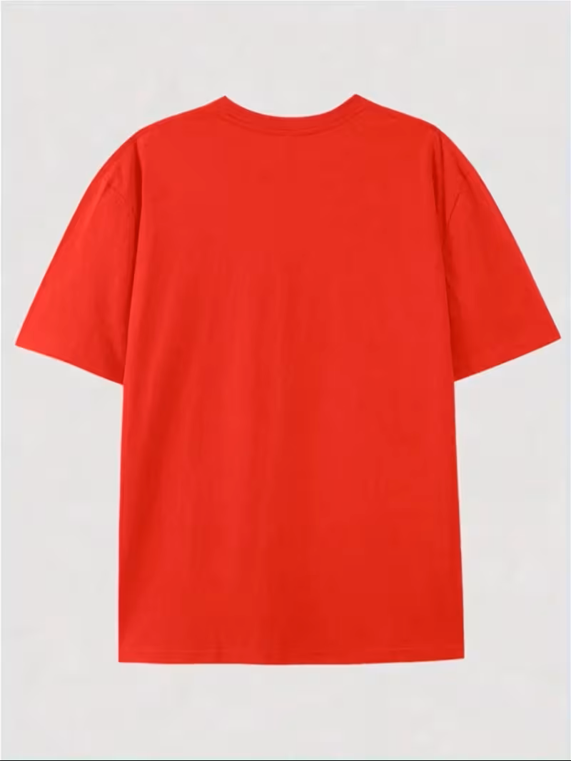 Camisa roja 100% algodón oversised estampado chasquido oversize - 5910